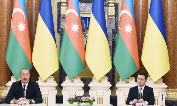 Azərbaycan və Ukrayna prezidentləri mətbuata bəyanatlarla çıxış ediblər