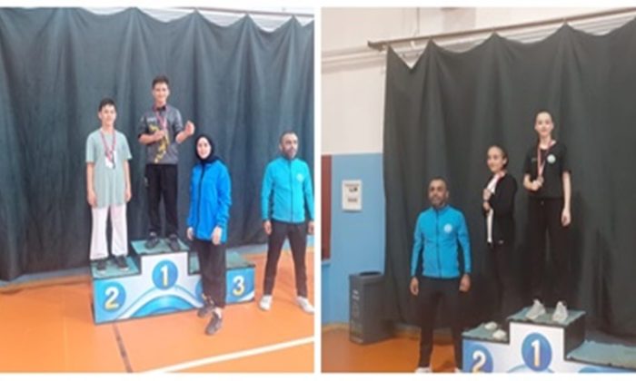 İller arası karate müsabakalarında Hüma Okullarından Çifte Madalya